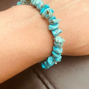 Blue Turquoise Natural Stone Bead Bracelet Bohemian Style
